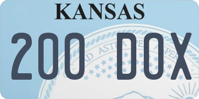 KS license plate 200DOX