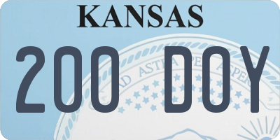 KS license plate 200DOY