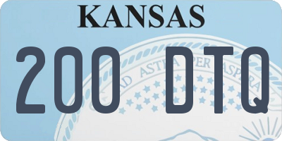KS license plate 200DTQ