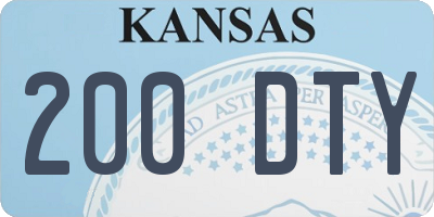 KS license plate 200DTY