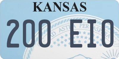KS license plate 200EIO