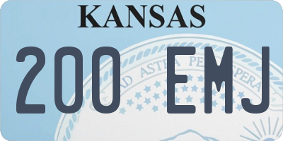 KS license plate 200EMJ
