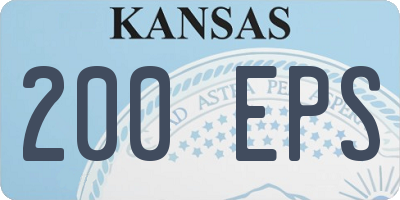 KS license plate 200EPS