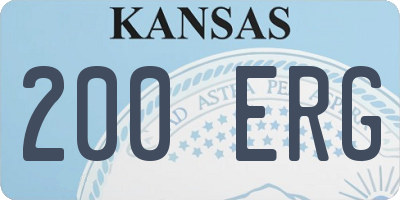 KS license plate 200ERG