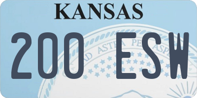 KS license plate 200ESW