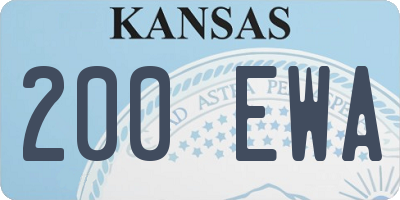 KS license plate 200EWA