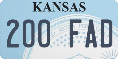 KS license plate 200FAD