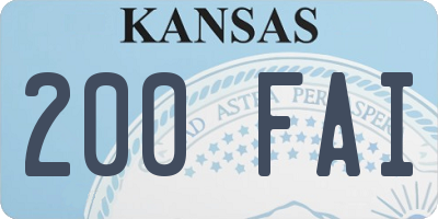 KS license plate 200FAI