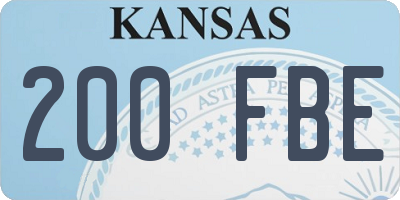 KS license plate 200FBE