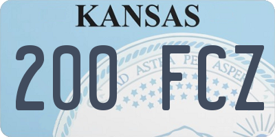 KS license plate 200FCZ