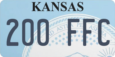 KS license plate 200FFC