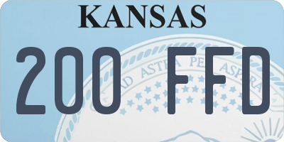 KS license plate 200FFD