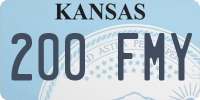 KS license plate 200FMY
