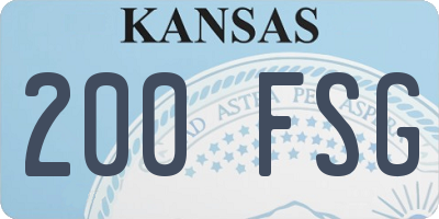 KS license plate 200FSG