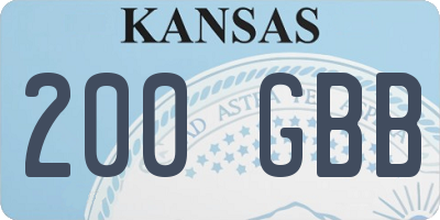 KS license plate 200GBB