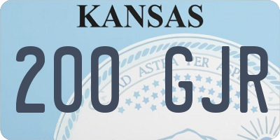 KS license plate 200GJR
