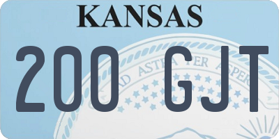 KS license plate 200GJT