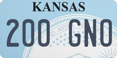 KS license plate 200GNO