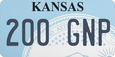 KS license plate 200GNP
