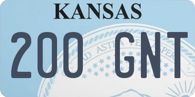 KS license plate 200GNT