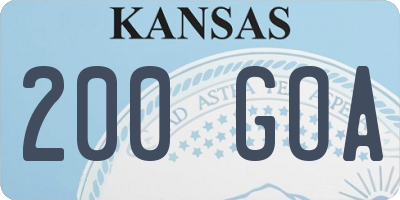 KS license plate 200GOA