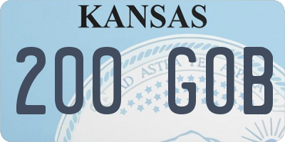 KS license plate 200GOB