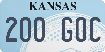 KS license plate 200GOC