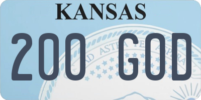 KS license plate 200GOD