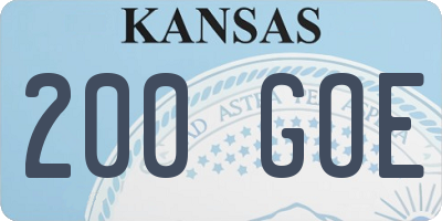 KS license plate 200GOE