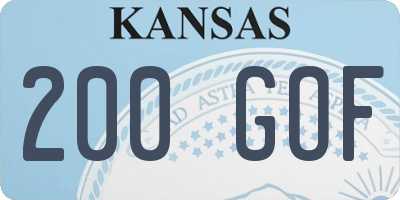 KS license plate 200GOF