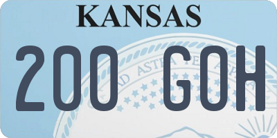 KS license plate 200GOH