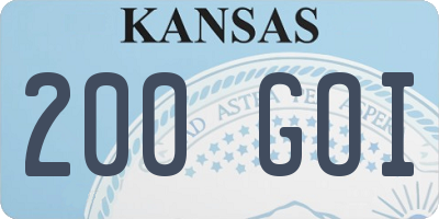 KS license plate 200GOI