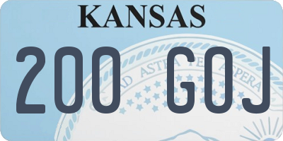 KS license plate 200GOJ
