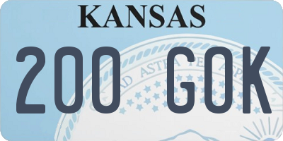 KS license plate 200GOK
