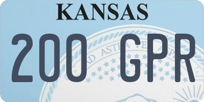 KS license plate 200GPR