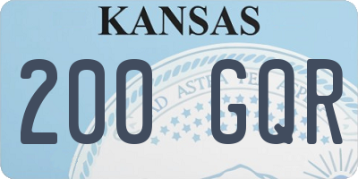 KS license plate 200GQR