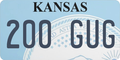 KS license plate 200GUG
