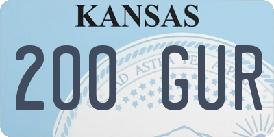 KS license plate 200GUR
