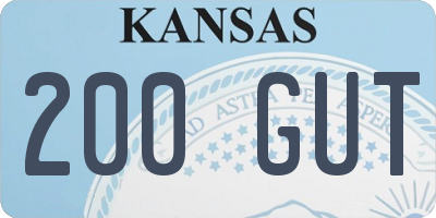KS license plate 200GUT