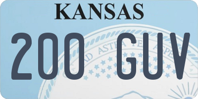 KS license plate 200GUV