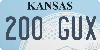 KS license plate 200GUX