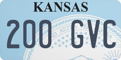 KS license plate 200GVC