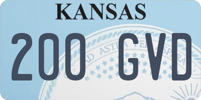 KS license plate 200GVD