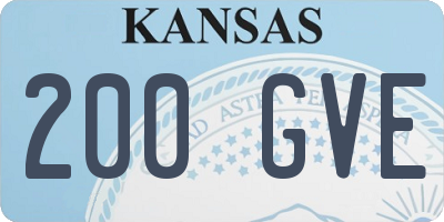 KS license plate 200GVE