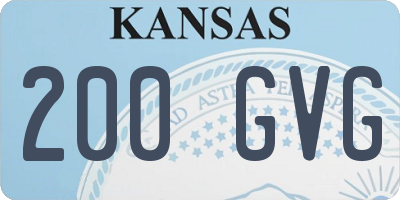 KS license plate 200GVG