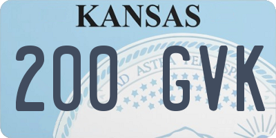 KS license plate 200GVK