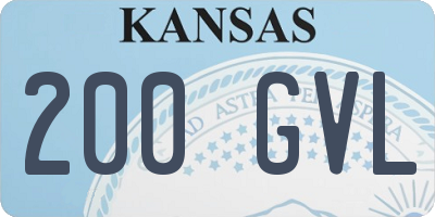 KS license plate 200GVL