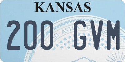KS license plate 200GVM