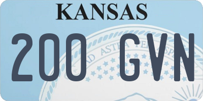 KS license plate 200GVN