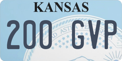 KS license plate 200GVP
